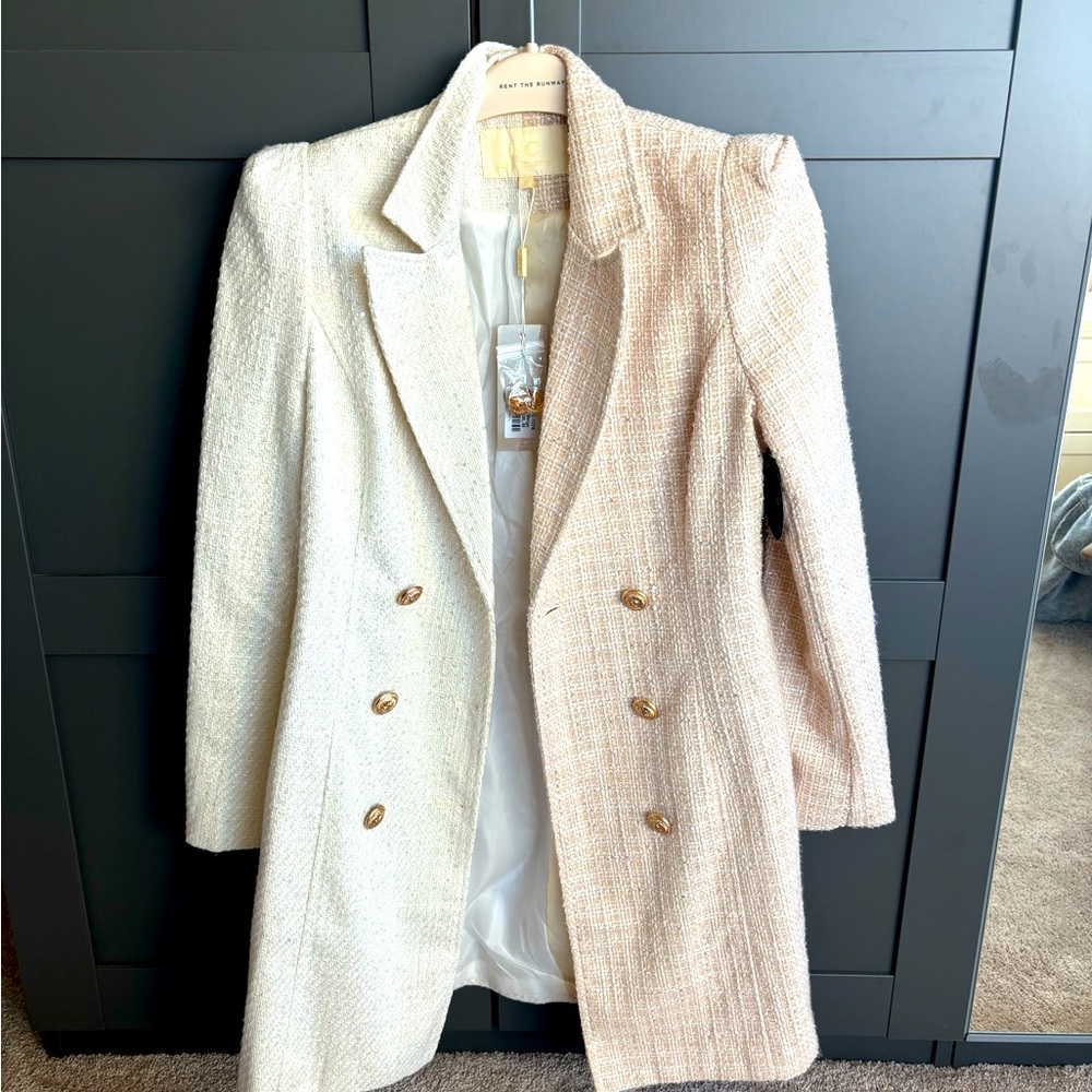 Two toned sequenced long blazer/coat